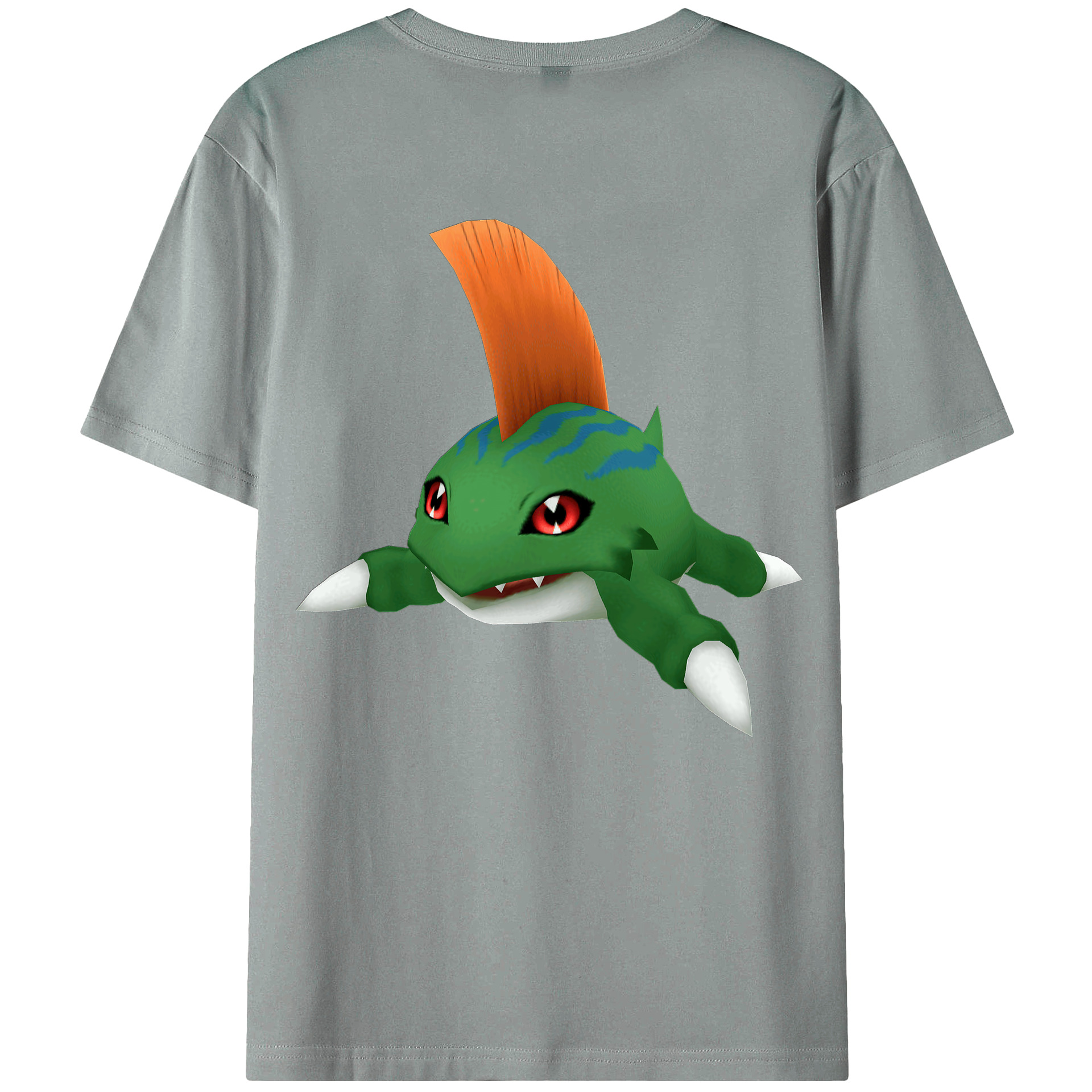 （画像用） Digimon デジタルモンスター/デジモン 綿100％ メンズ半袖Tシャツ（バックプリント） 通気性